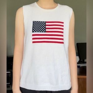 CRYSTAL KOBE American flag sweater vest